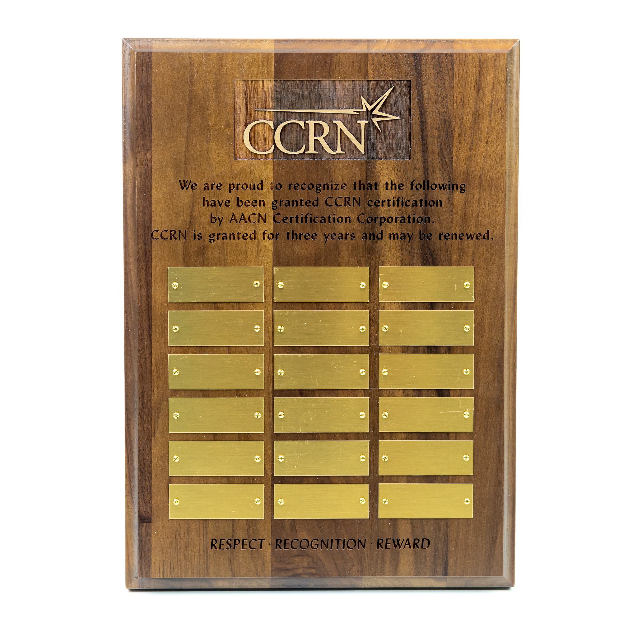 CCRN Roster Plaque
