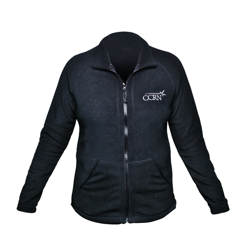 Women's CCRN Full Zip Fleece Jacket in Black - size L