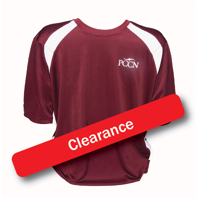 Men's PCCN Dry Zone Crew Shirt in Maroon Red/White - size XL