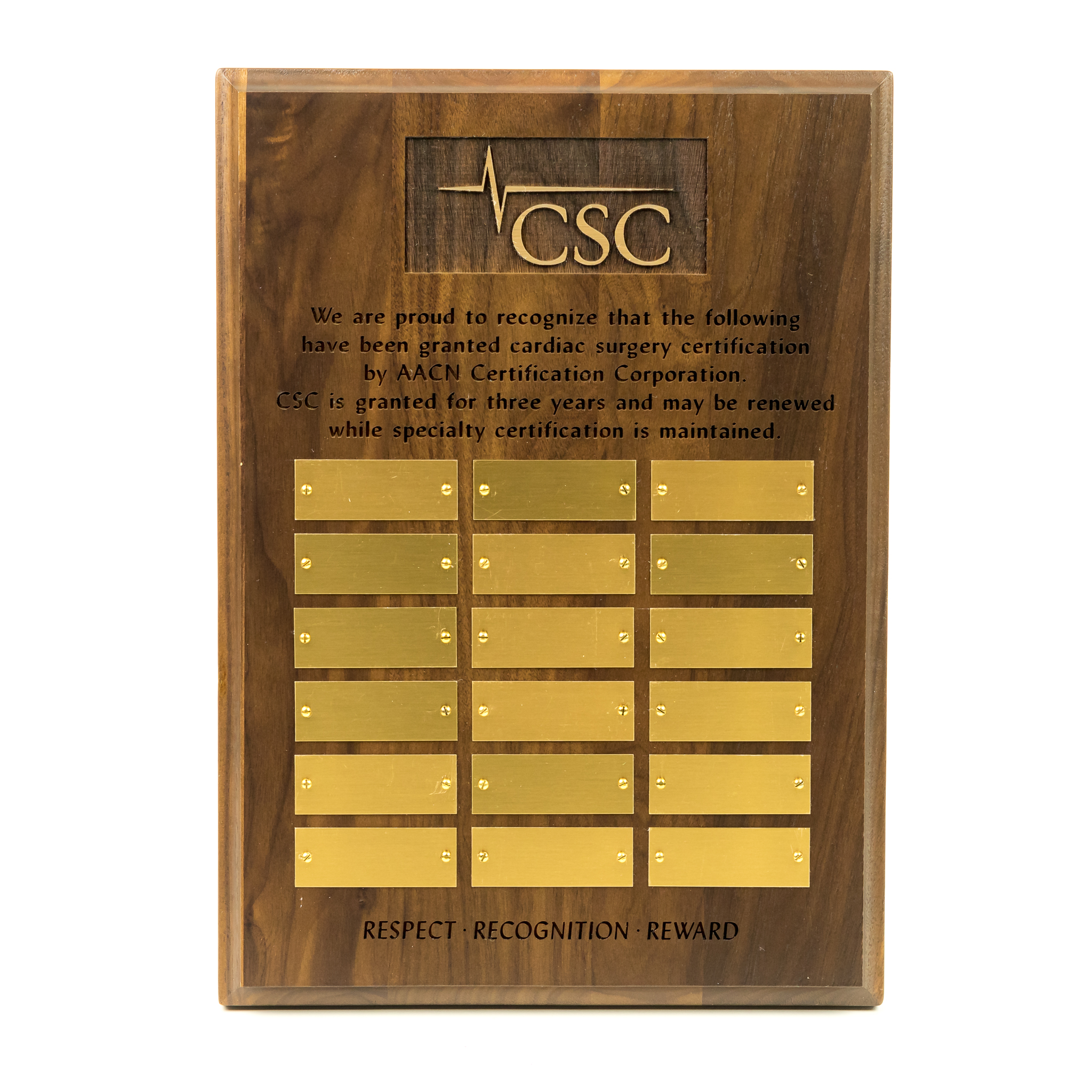 CSC Roster Plaque